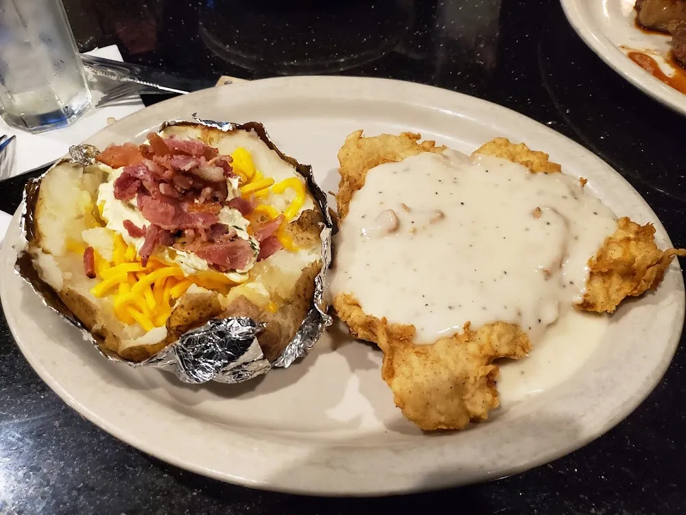 Chicken Fried Chicken and Baked Potatoe